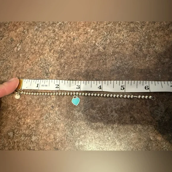 Tiffany & Co. Silver Beaded Bracelet with Heart Charm - Picture 8 of 8